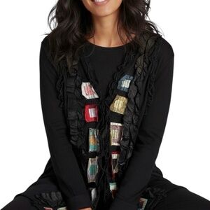 Lee Andersen NWT Black Silk Vest Times Square Art-to-Wear Sleeveless Top Size S